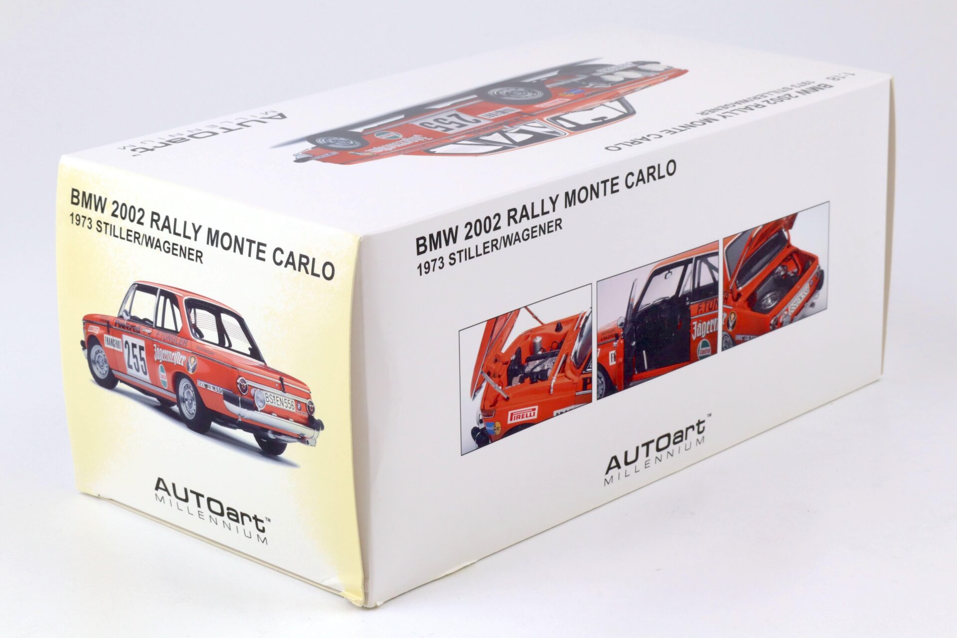 1:18 AUTOart BMW 2002 Rally Monte Carlo Jägermeister 1973 Stiller/Wagener