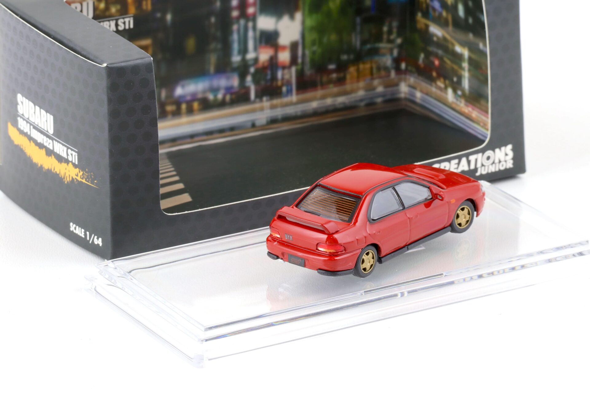 1:64 BMC BM Creations 1994 Subaru Impreza WRX STi LHD red + parts & wheels