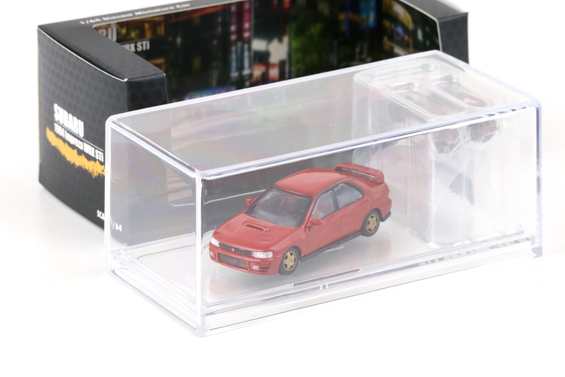 1:64 BMC BM Creations 1994 Subaru Impreza WRX STi LHD red + parts & wheels
