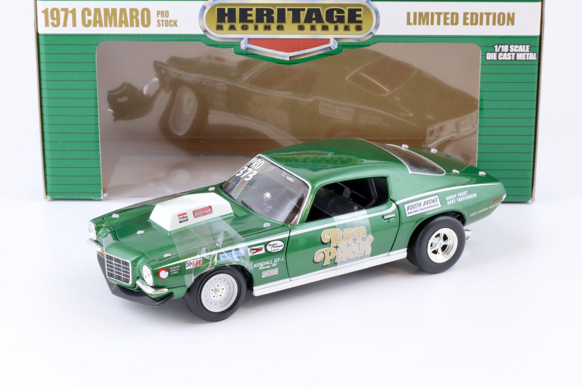 ID 75909 orig.jpg 1:18 ERTL 1971 Chevrolet Camaro PRO Stock Wally Booth Rat Pack green