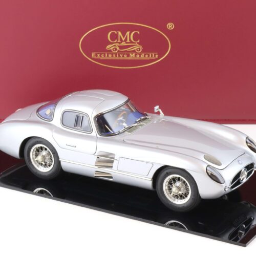 1:18 CMC Mercedes 300 SLR Coupe 1955 silver/ blue with figure M-246 - Limited 500 pcs.