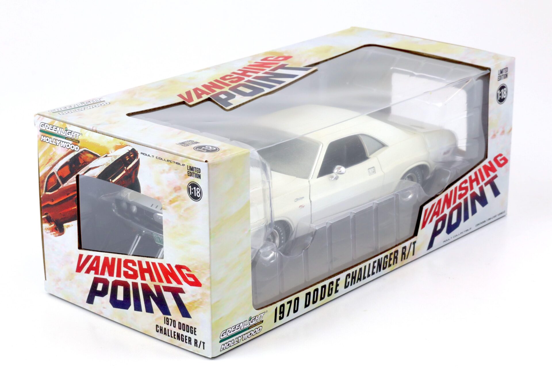 1:18 Greenlight 1970 Dodge Challenger R/T Coupe *VANISHING POINT* Dirty Version white