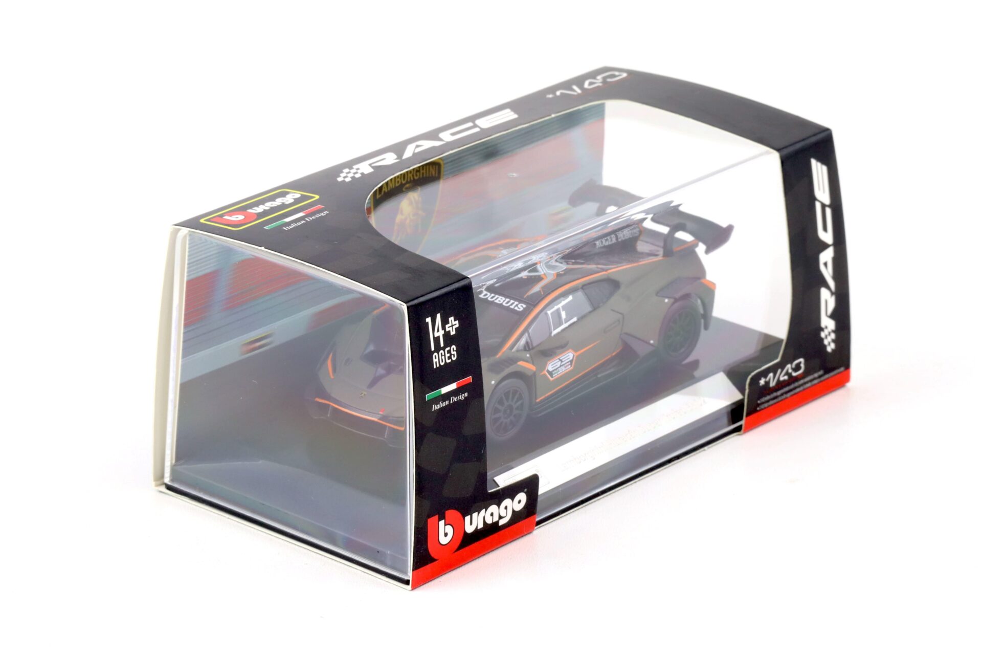 1:43 Bburago Lamborghini HuracÃ¡n Super Trofeo EVO2 matt green #63
