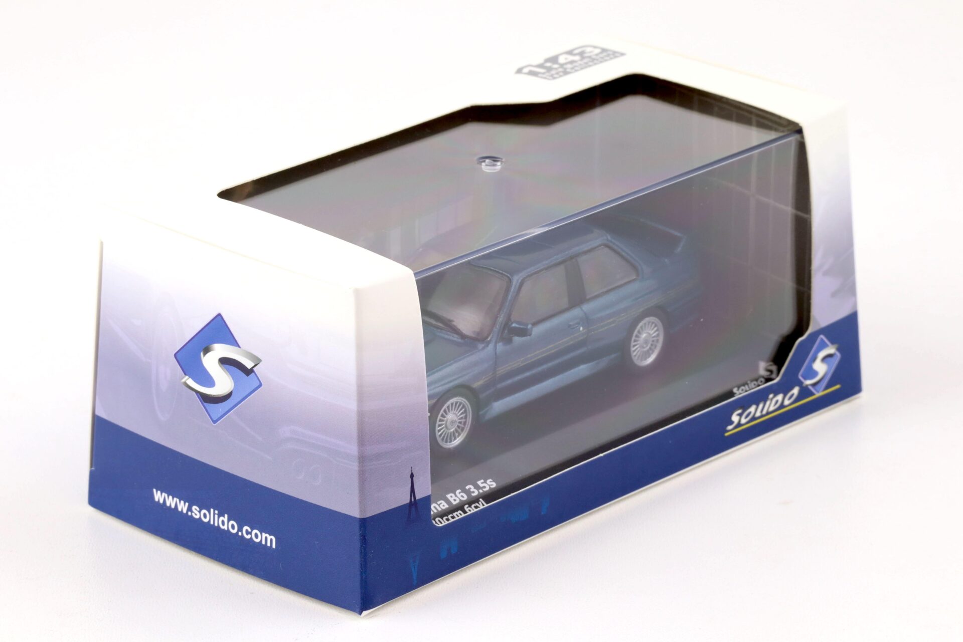 1:43 Solido BMW M3 E30 Alpina B6 3.5S Coupe blue metallic 1989