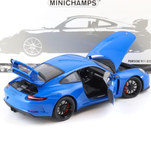 1:18 Minichamps Porsche 911 (991) GT3 Coupe 2018 blue/ black wheels