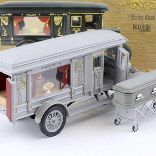 1:18 Precision Miniatures Sunset Coach 1921 Ford Model T Hearse grey