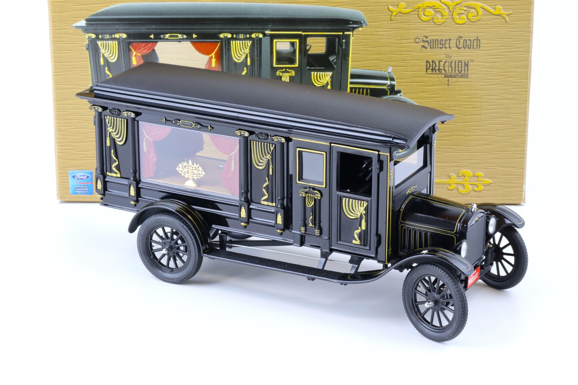 1:18 Precision Miniatures Sunset Coach 1921 Ford Model T Hearse black