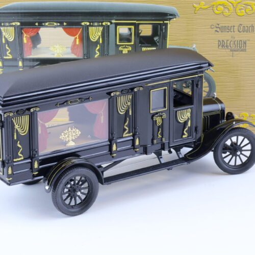 1:18 Precision Miniatures Sunset Coach 1921 Ford Model T Hearse black