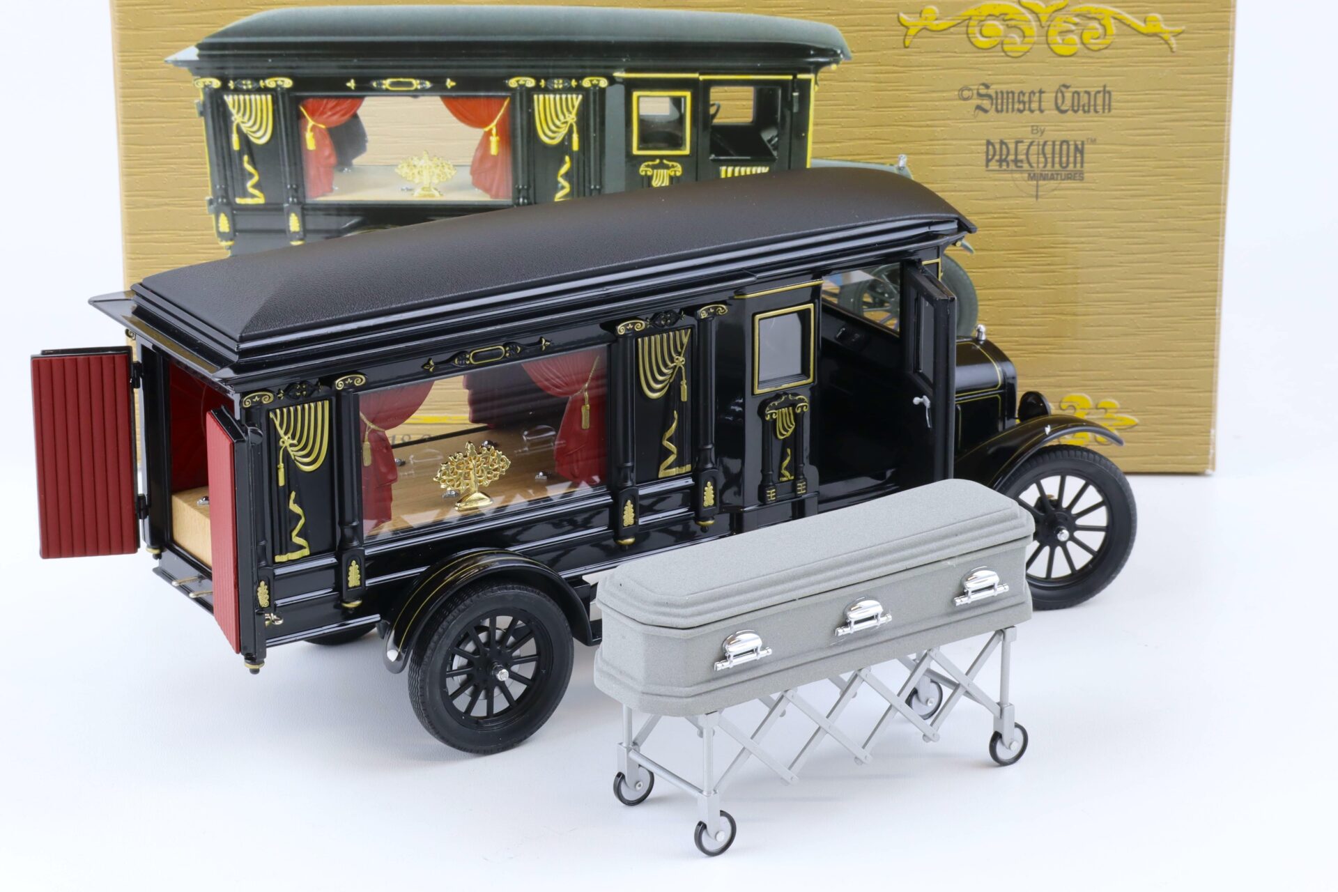 1:18 Precision Miniatures Sunset Coach 1921 Ford Model T Hearse black