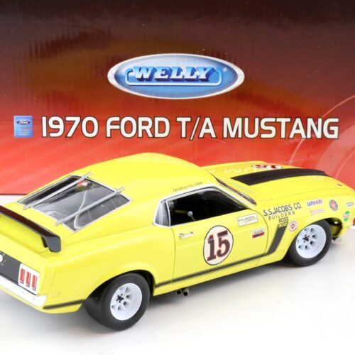 1:18 Welly Premium 1970 Ford T/A Mustang Boss 302 George Follmer #15 yellow