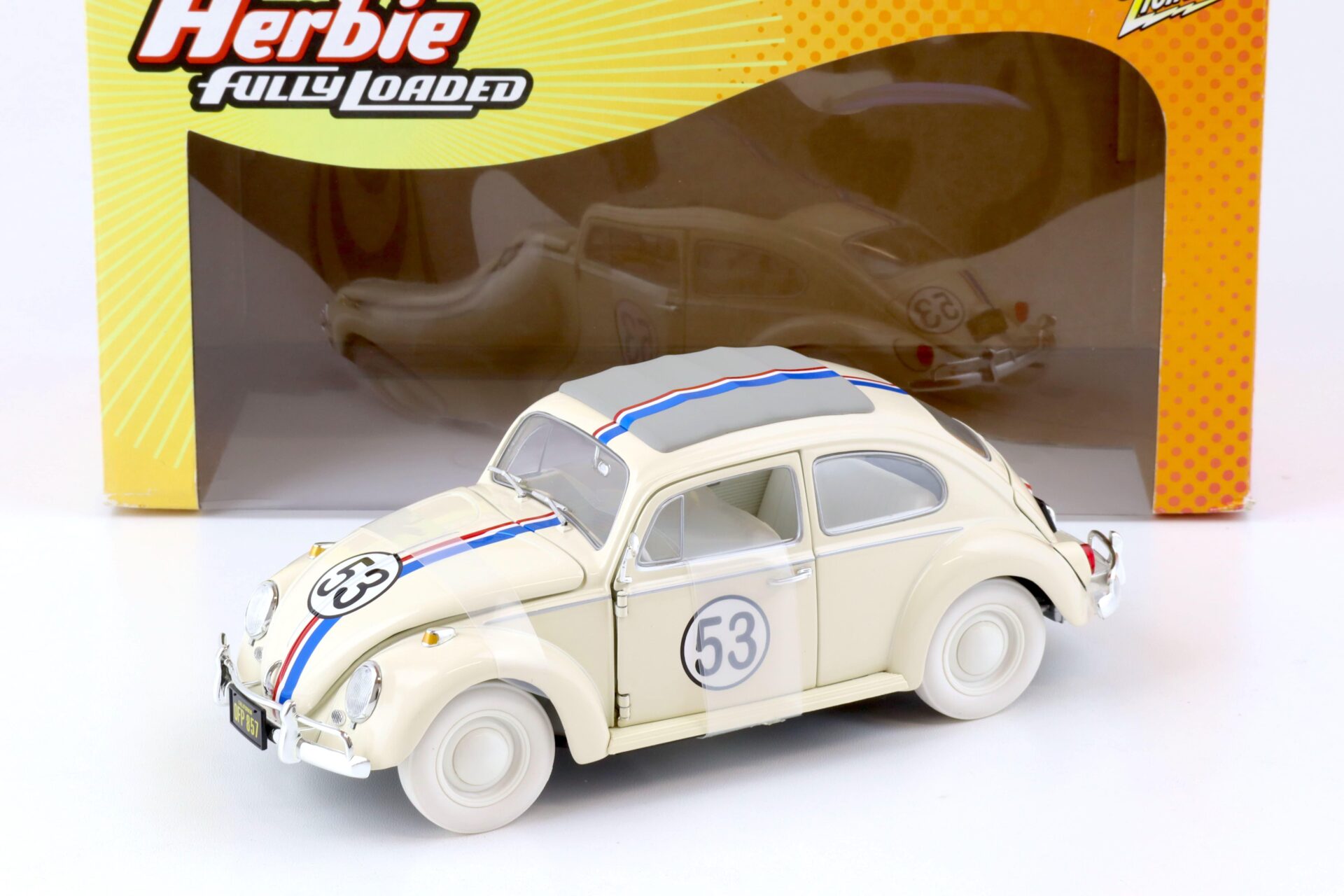 1:18 Johnny Lightning VW Käfer Herbie Fully Loaded #53 white