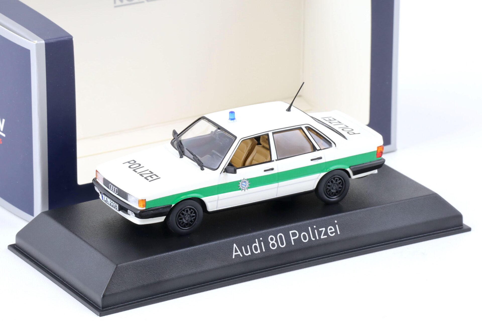 ID 76502 orig.jpg 1:43 Norev Audi 80 Limousine B2 POLIZEI Niederkaltenkirchen white/green 1979