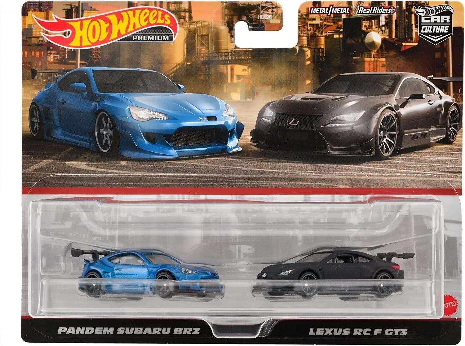 1:64 Hot Wheels 2023 Premium 2-Pack Pandem Subaru BRZ & Lexus RC F GT3