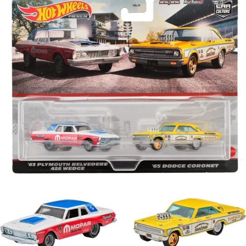 1:64 Hot Wheels 2023 Premium 2-Pack Plymouth Belvedere 426 Wedge + Dodge Coronet