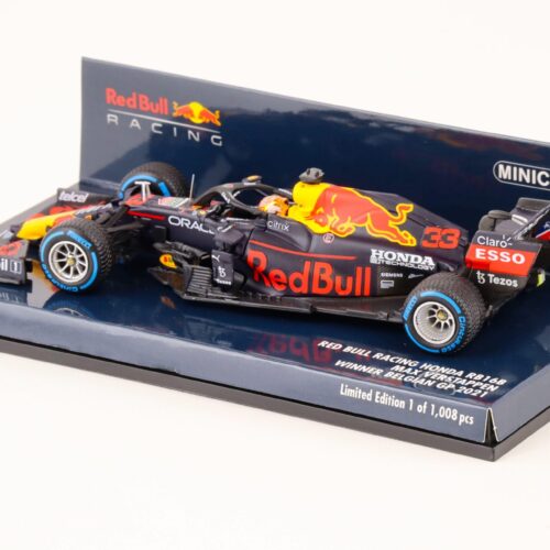 1:43 Minichamps Red Bull Racing Honda RB16B Max Verstappen Winner Belgian GP 2021