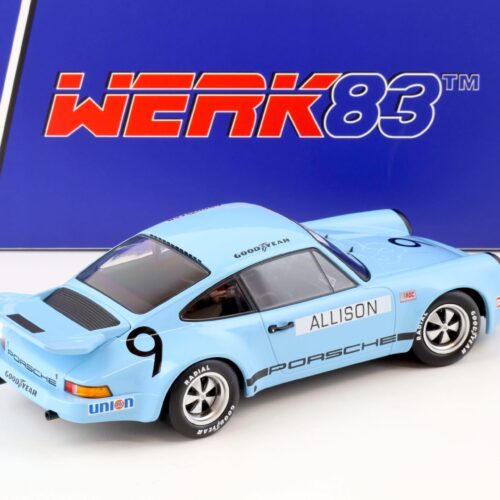 1:18 WERK83 Porsche 911 Carrera 3.0 RSR #9 IROC Riverside 1974 Allison blue