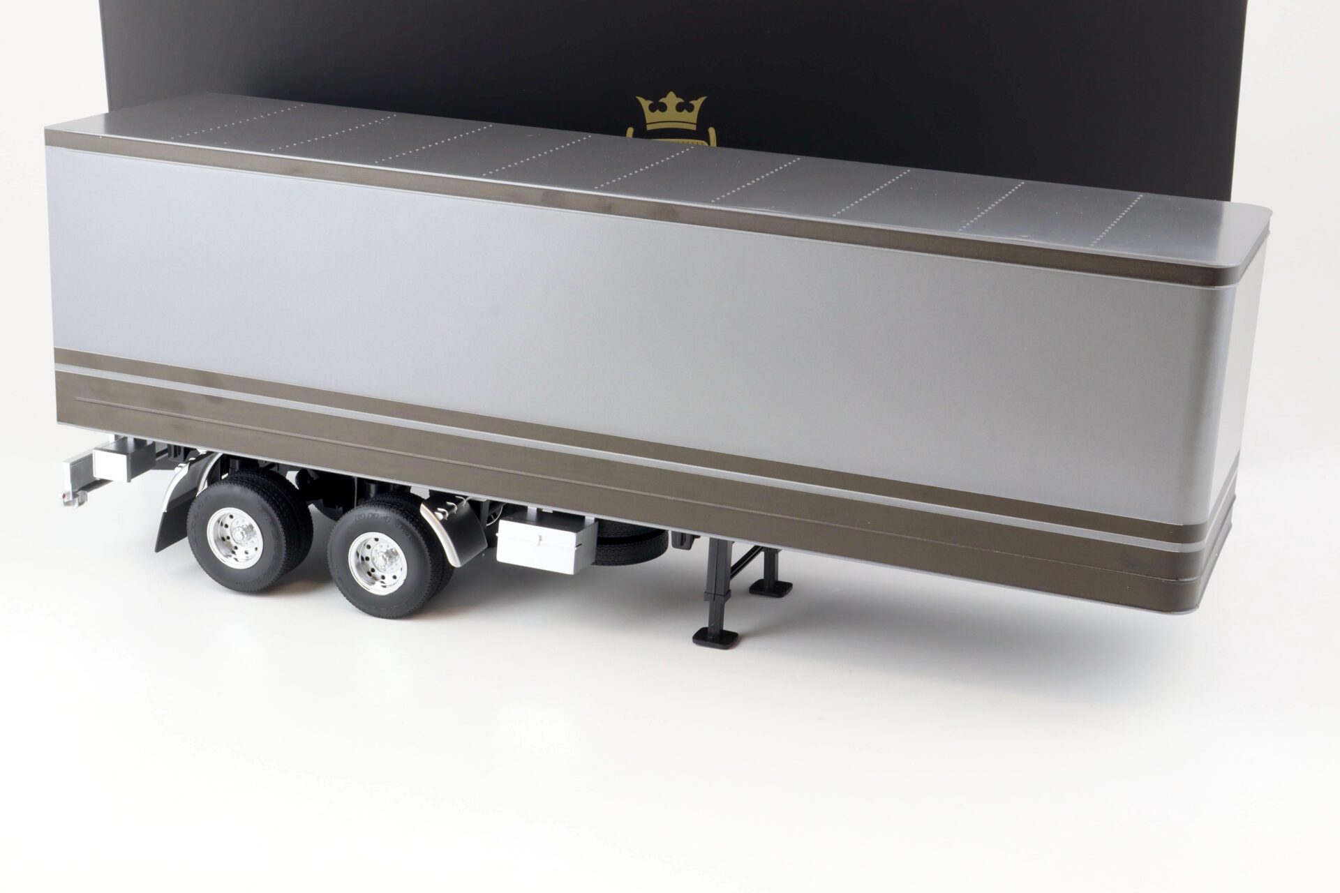 1:18 Road Kings Semi-Trailer Koffer Anhänger LKW grey metallic/ anthrazit