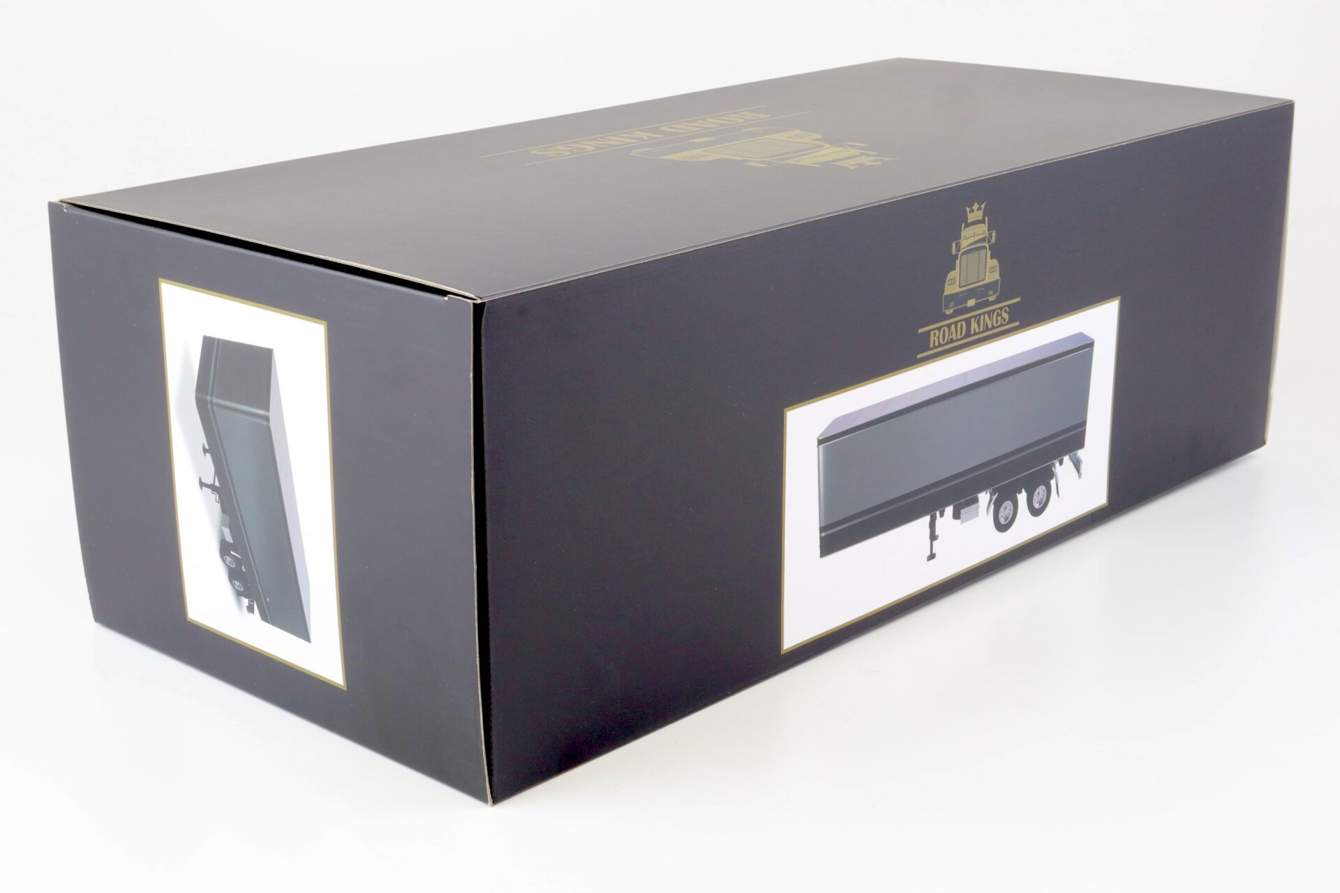 1:18 Road Kings Semi-Trailer Koffer Anhänger LKW grey metallic/ anthrazit