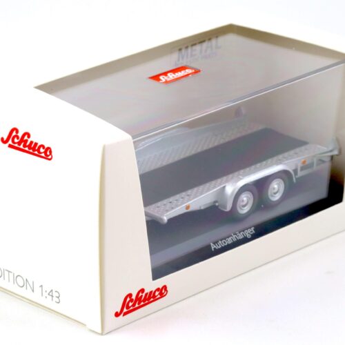 1:43 Schuco Autoanhänger Car Trailer silver 450376500