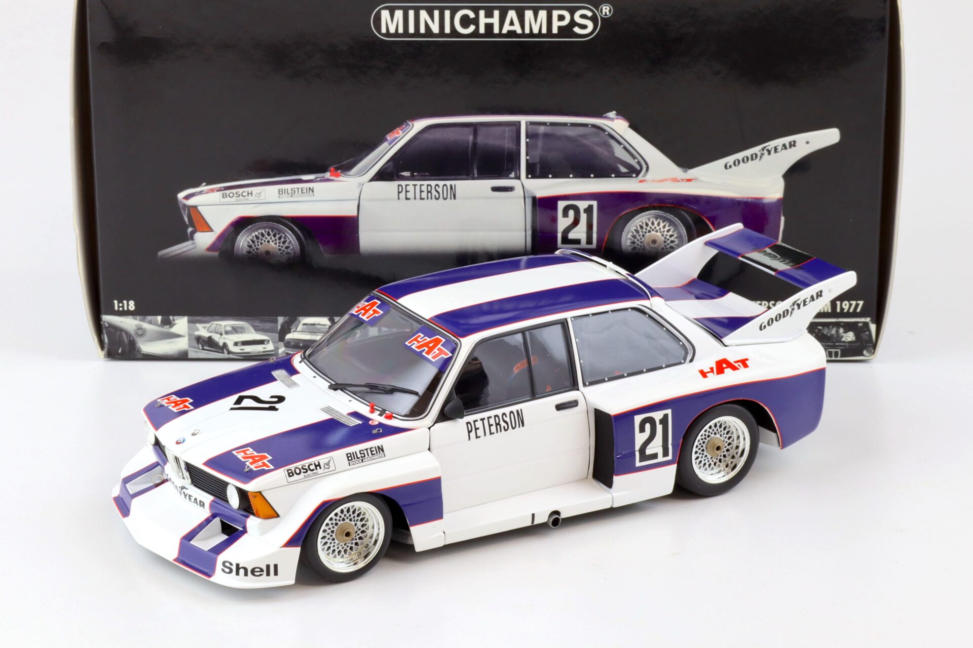 ID 77846 orig.jpg 1:18 Minichamps BMW 320i Team Hat R.Peterson #21 DRM 1977