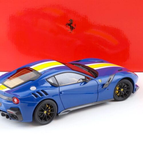 1:18 BBR Ferrari F12 TDF Azzurro Dino blue / white + yellow stripe Diecast
