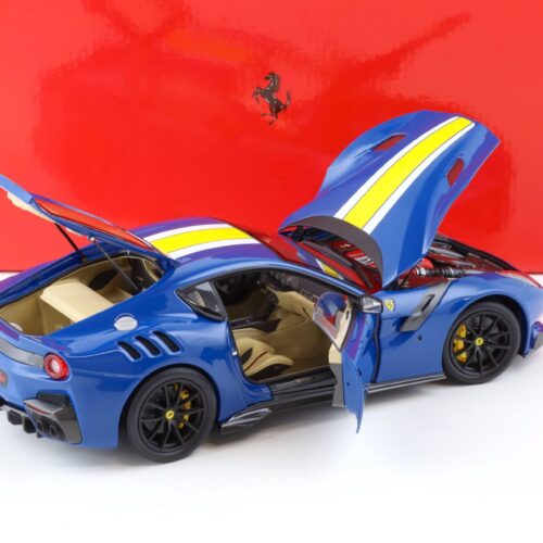 1:18 BBR Ferrari F12 TDF Azzurro Dino blue / white + yellow stripe Diecast
