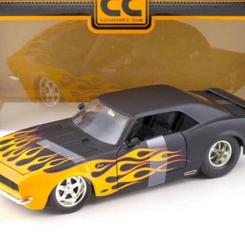 1:18 JADA Toys 1968 Chevrolet Camaro Collectors Club matt black/ flames