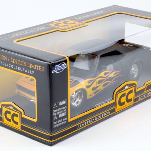 1:18 JADA Toys 1968 Chevrolet Camaro Collectors Club matt black/ flames