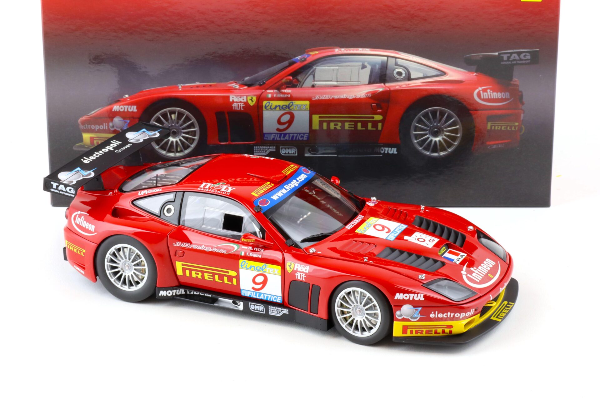 1:18 Kyosho Ferrari 575 GTC Team J.M.B Estoril 2003 #9 red Die-Cast