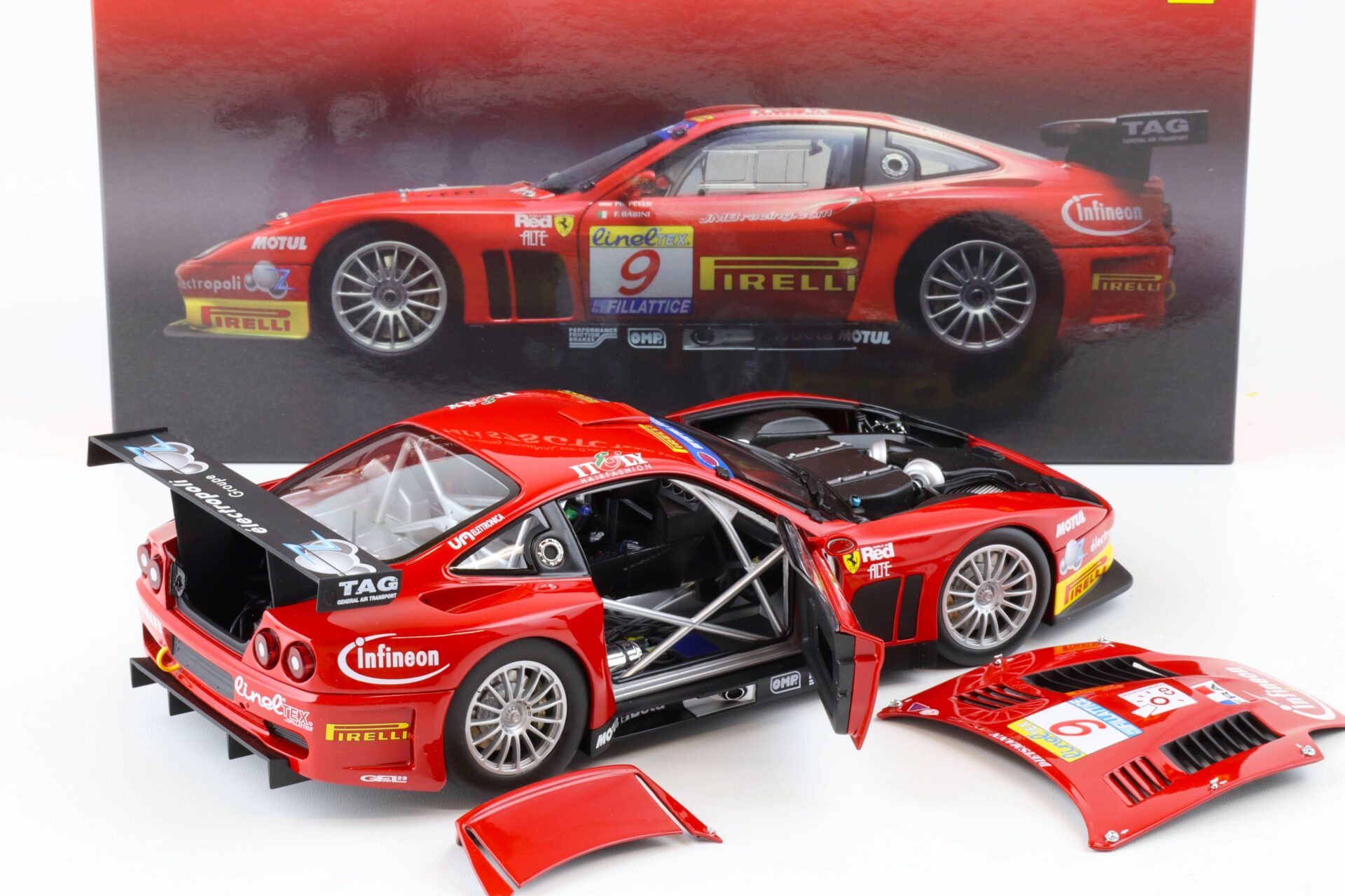 1:18 Kyosho Ferrari 575 GTC Team J.M.B Estoril 2003 #9 red Die-Cast
