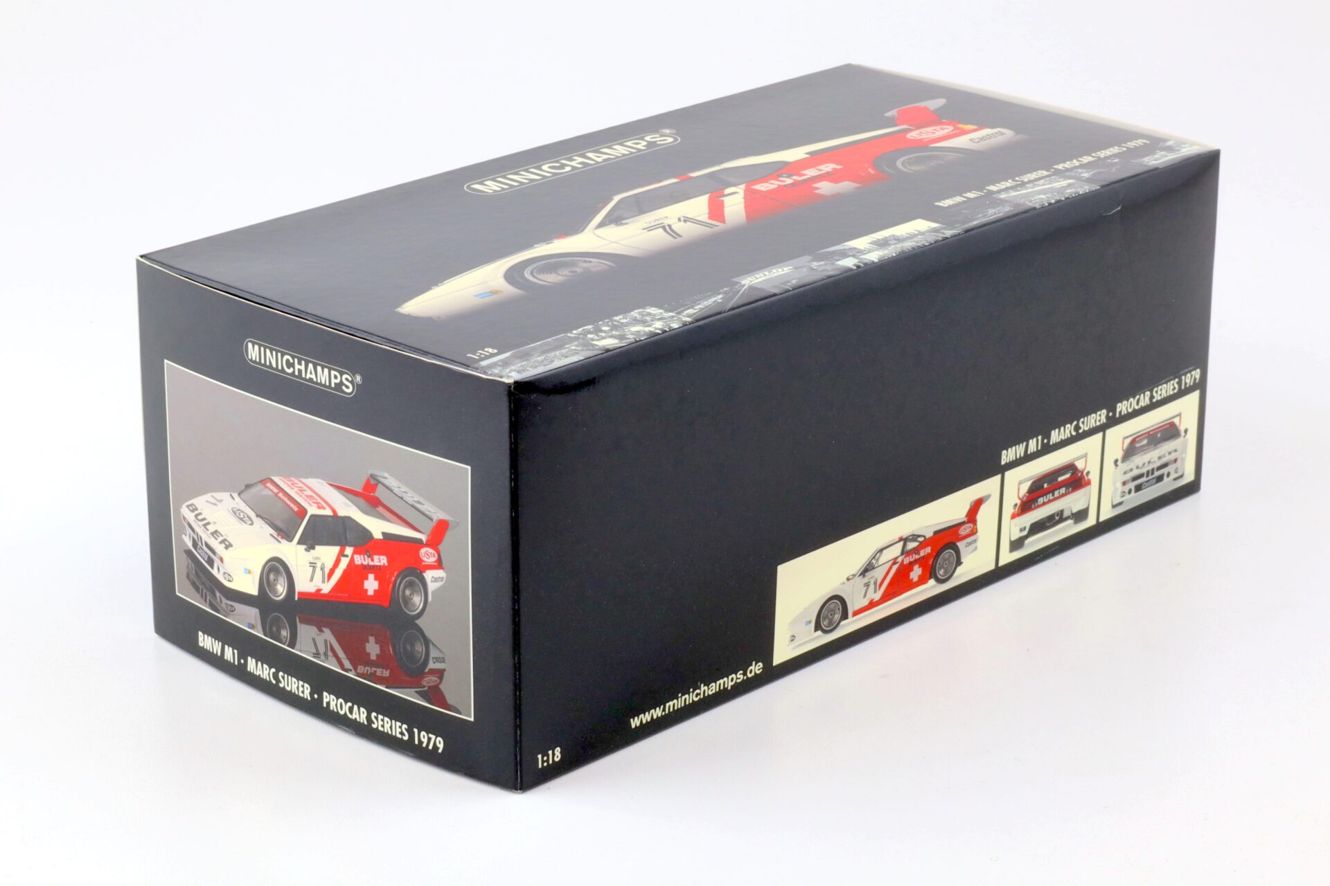 1:18 Minichamps BMW M1 ProCar Series 1979 M.Surer #71 Buler white/ red