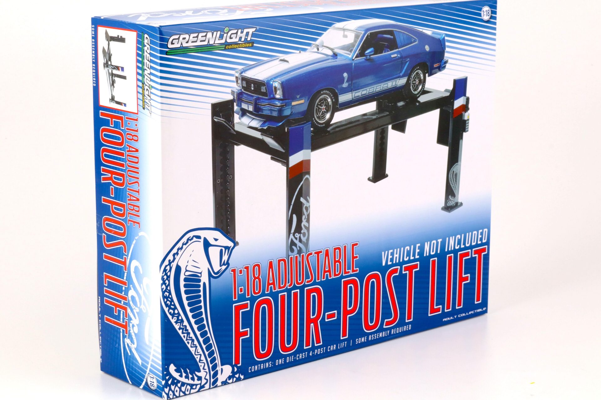 1:18 Greenlight FORD COBRA Adjustable FOUR-POST Lift Hebebühne Zubehör black