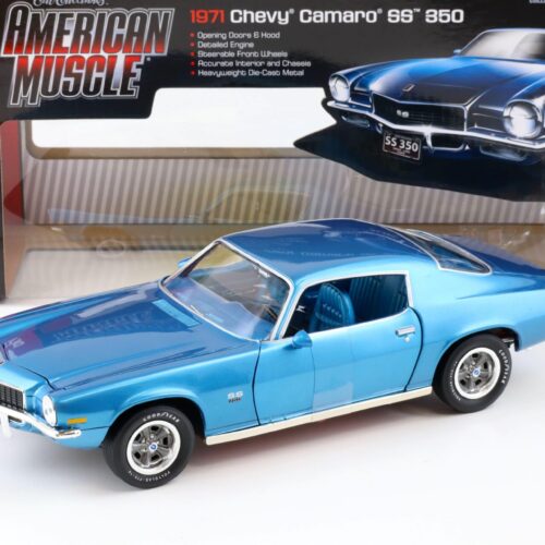 1:18 Auto World 1971 Chevrolet Chevy Camaro SS 350 Coupe blue metallic