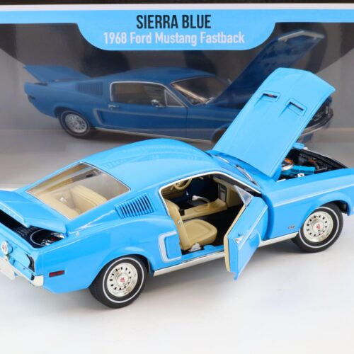 1:18 Greenlight 1968 Ford Mustang Fastback Coupe Sierra blue