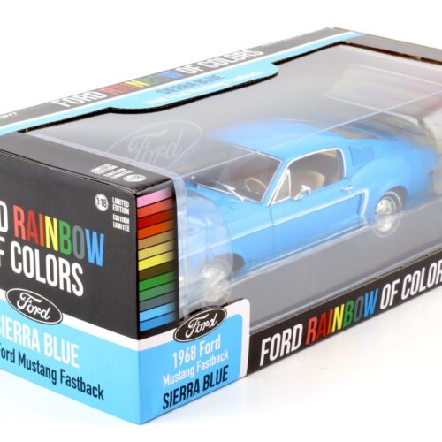 1:18 Greenlight 1968 Ford Mustang Fastback Coupe Sierra blue