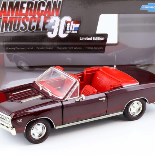 1:18 Auto World 1967 Chevrolet Chevelle SS 396 Convertible madeira maroon