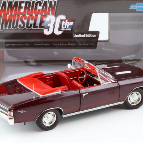 1:18 Auto World 1967 Chevrolet Chevelle SS 396 Convertible madeira maroon