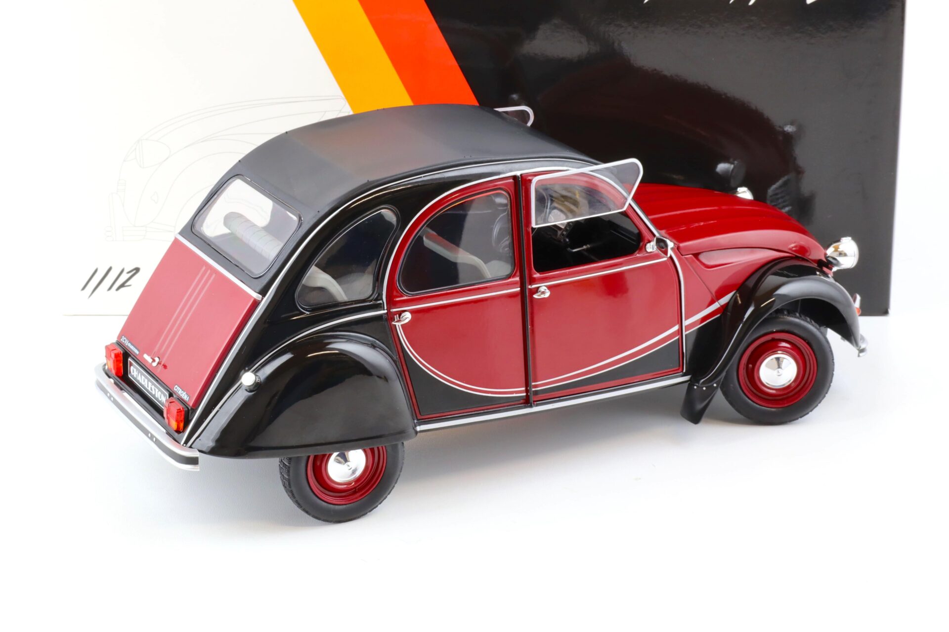 1:12 Z-Models Citroen 2CV Ente Charleston dark red/ black Diecast