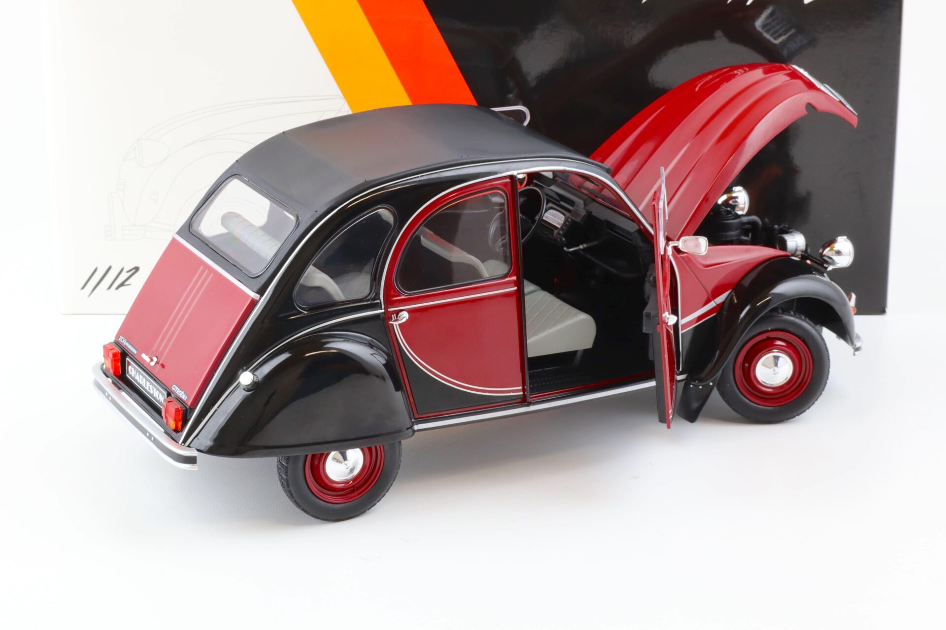 1:12 Z-Models Citroen 2CV Ente Charleston dark red/ black Diecast