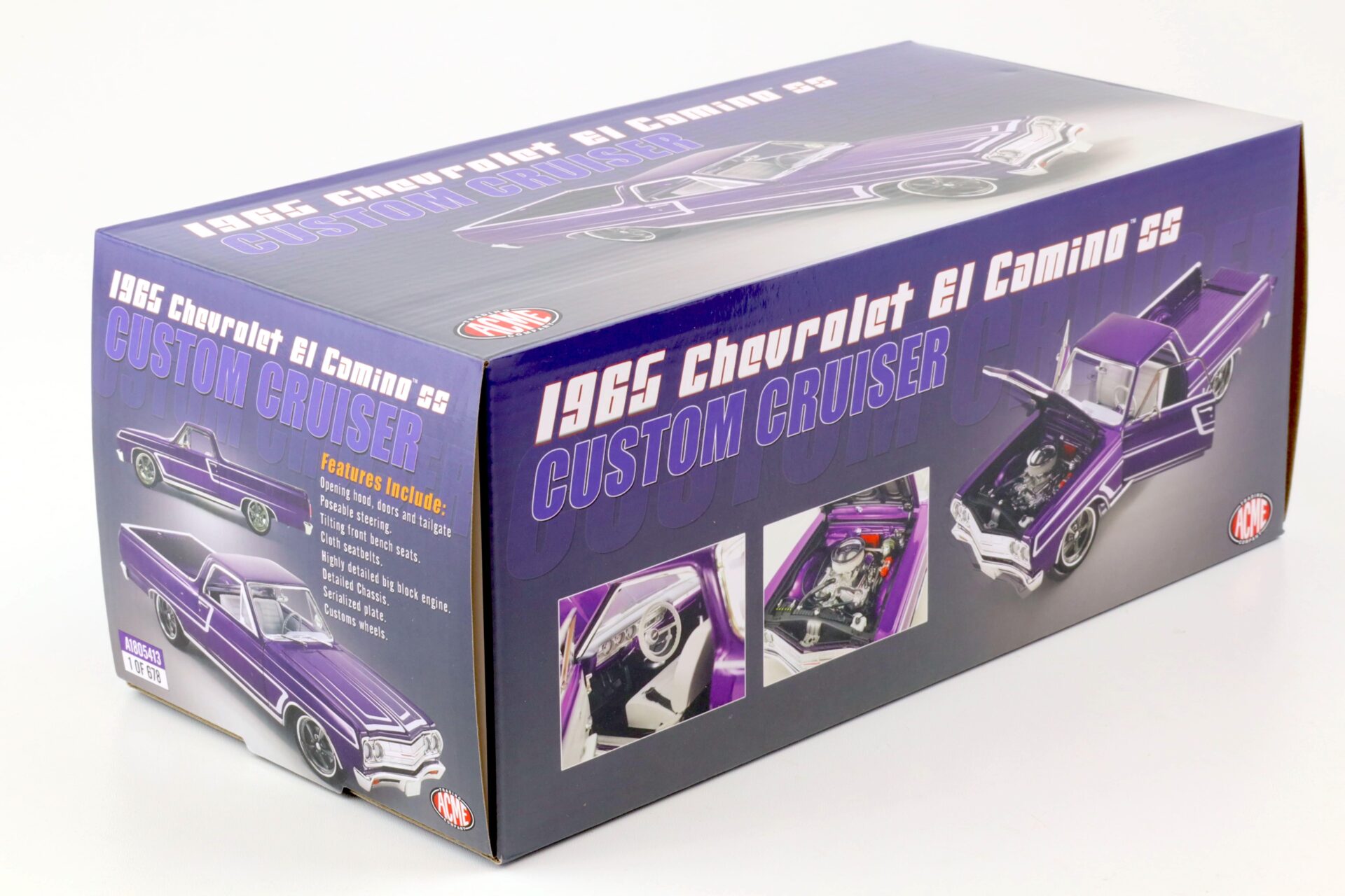 1:18 ACME 1965 Chevrolet El Camino SS Custom Cruiser purple/ white
