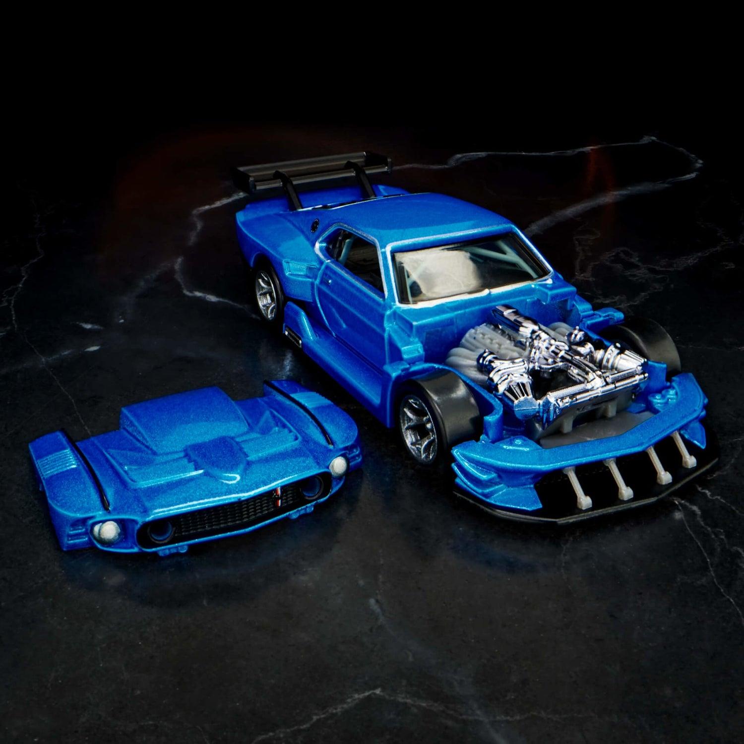 1:64 Hot Wheels Elite 64 Series Modified 1969 Ford Mustang Coupe blue metallic HGW13