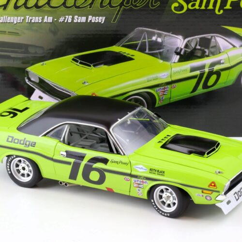 1:18 ACME 1970 Dodge Challenger Trans Am Sam Posey #76 green/ black