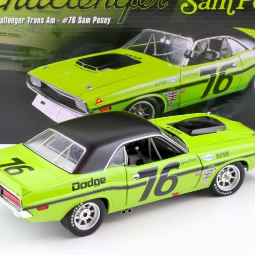 1:18 ACME 1970 Dodge Challenger Trans Am Sam Posey #76 green/ black