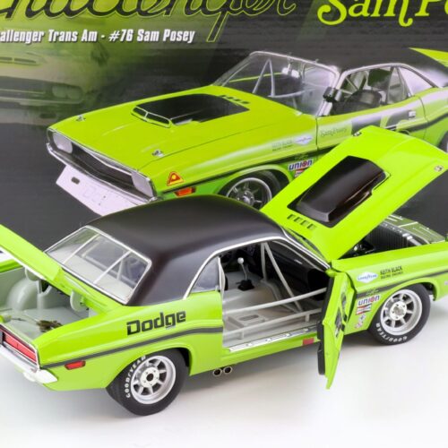 1:18 ACME 1970 Dodge Challenger Trans Am Sam Posey #76 green/ black
