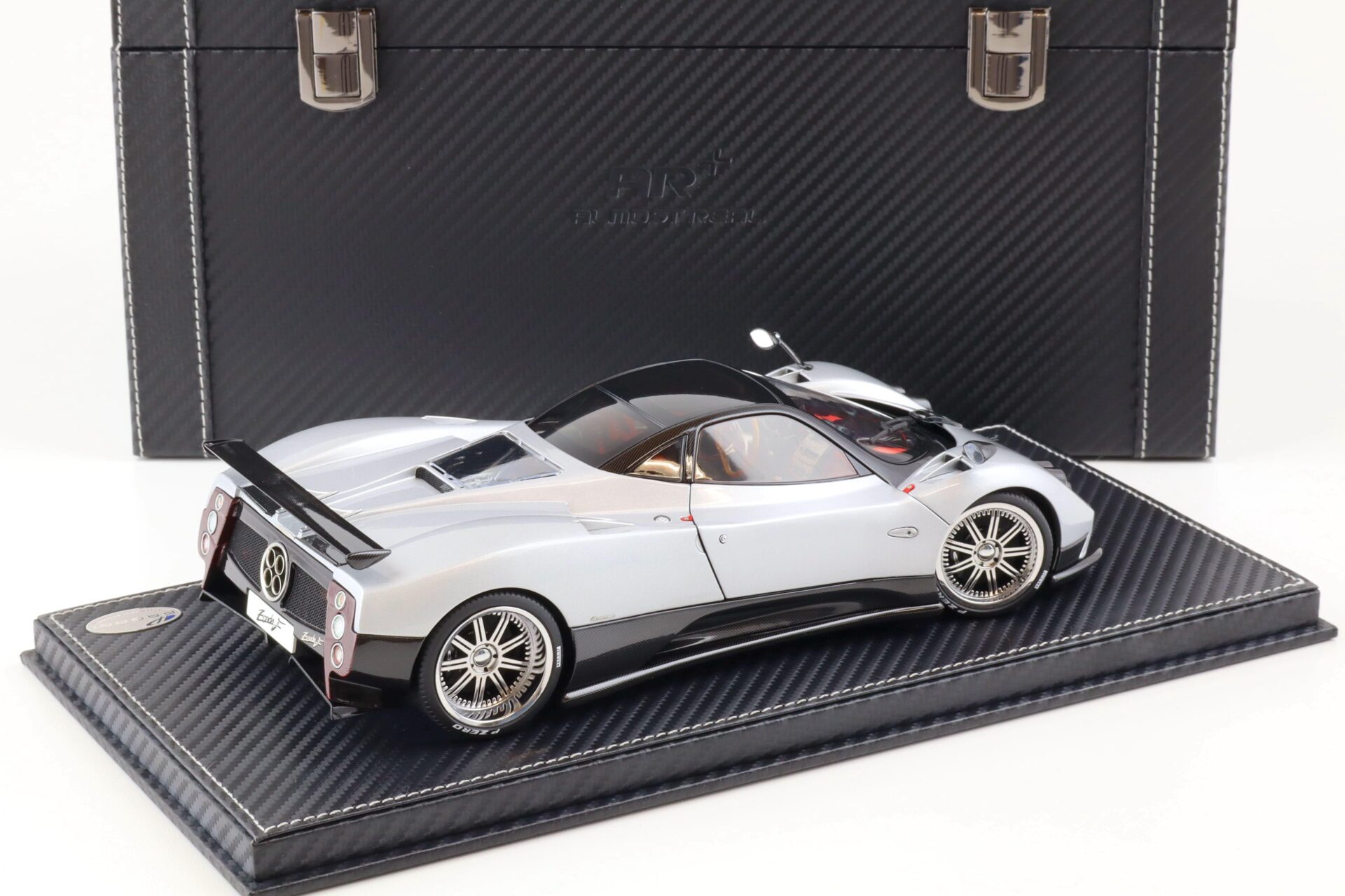1:18 BBR Almost Real Pagani Zonda F Mercurio grey with suitcase - Limited 100 pcs.