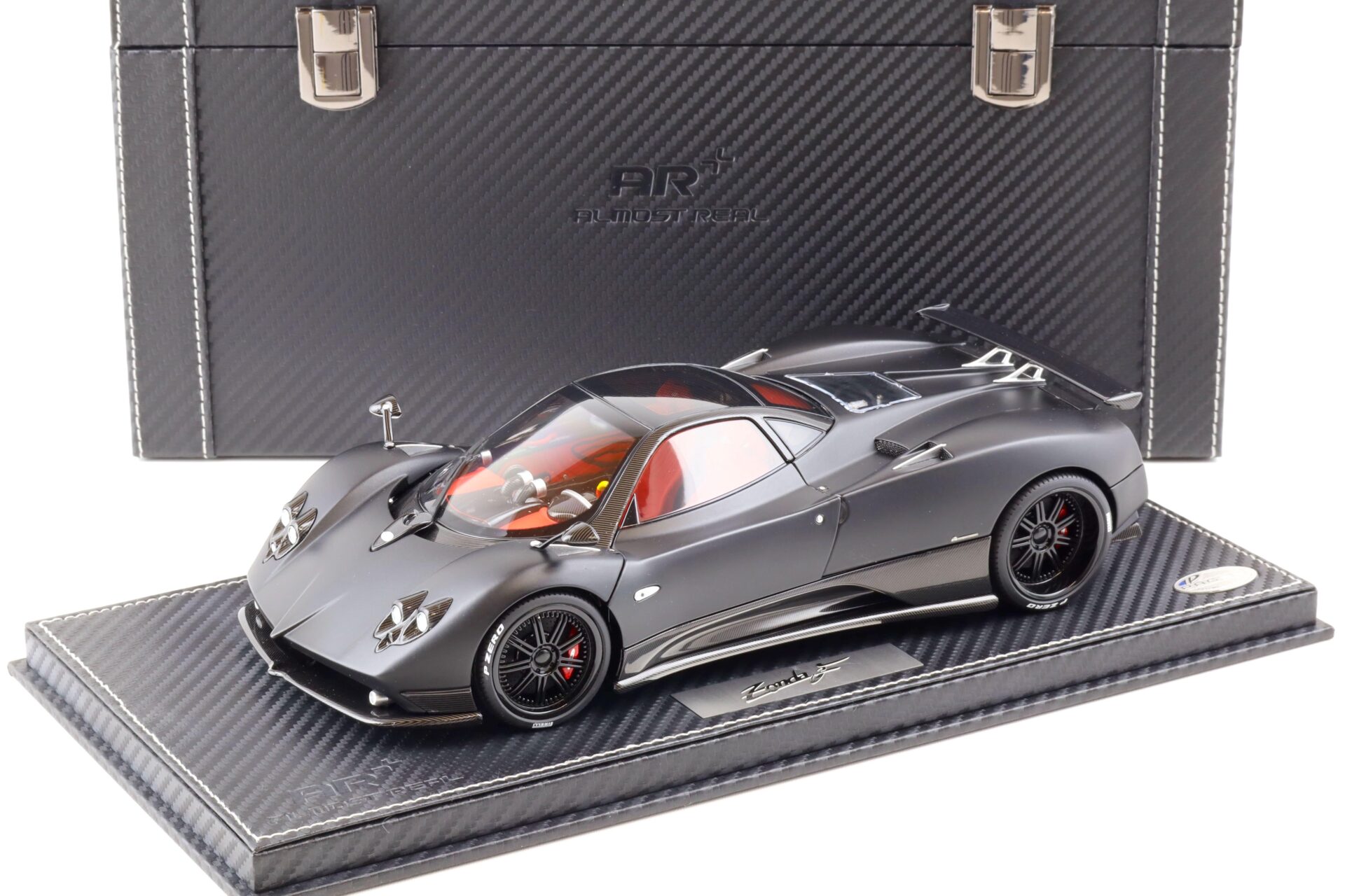 1:18 BBR Almost Real Pagani Zonda F matt black with suitcase - Limited 50 pcs.
