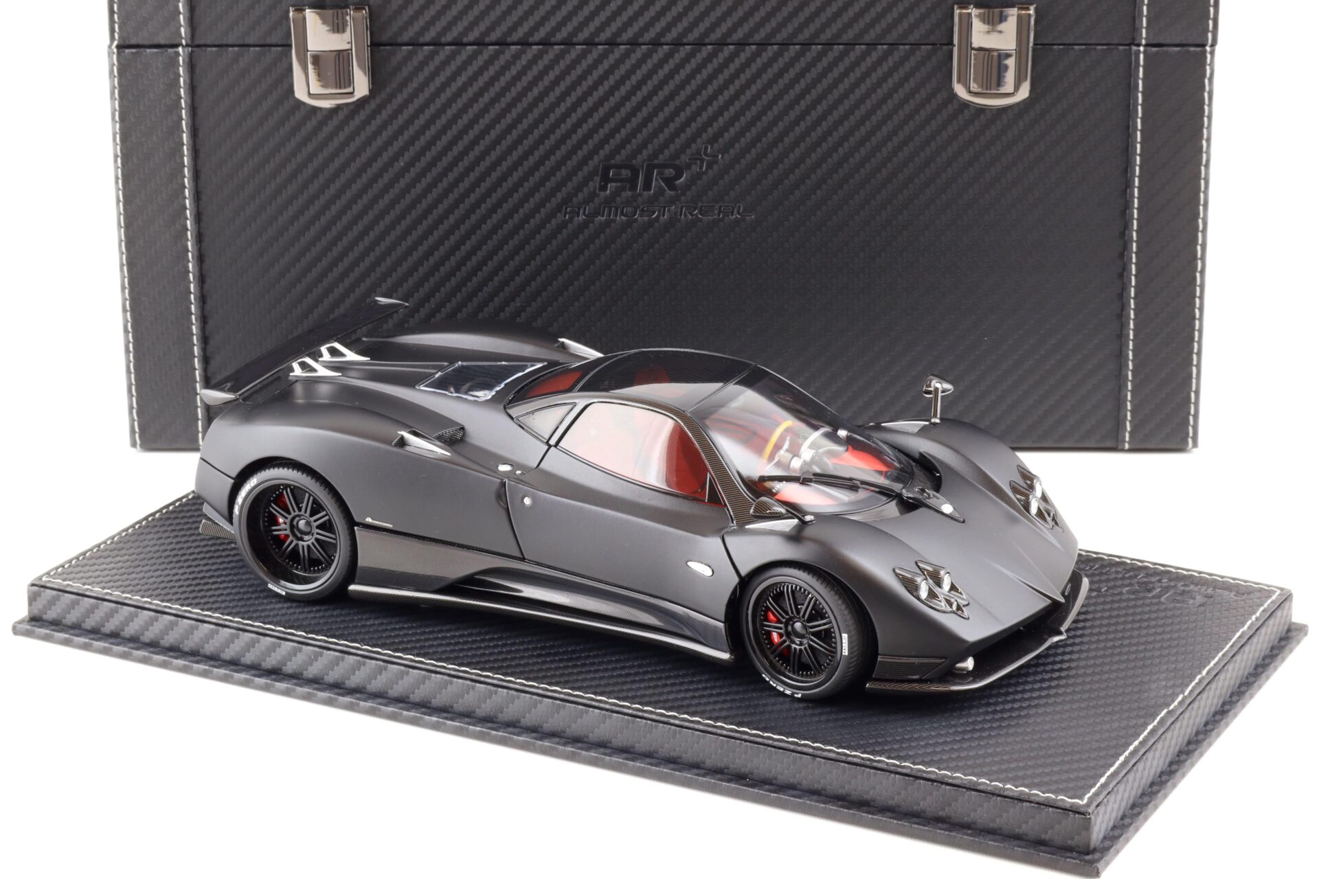 1:18 BBR Almost Real Pagani Zonda F matt black with suitcase - Limited 50 pcs.