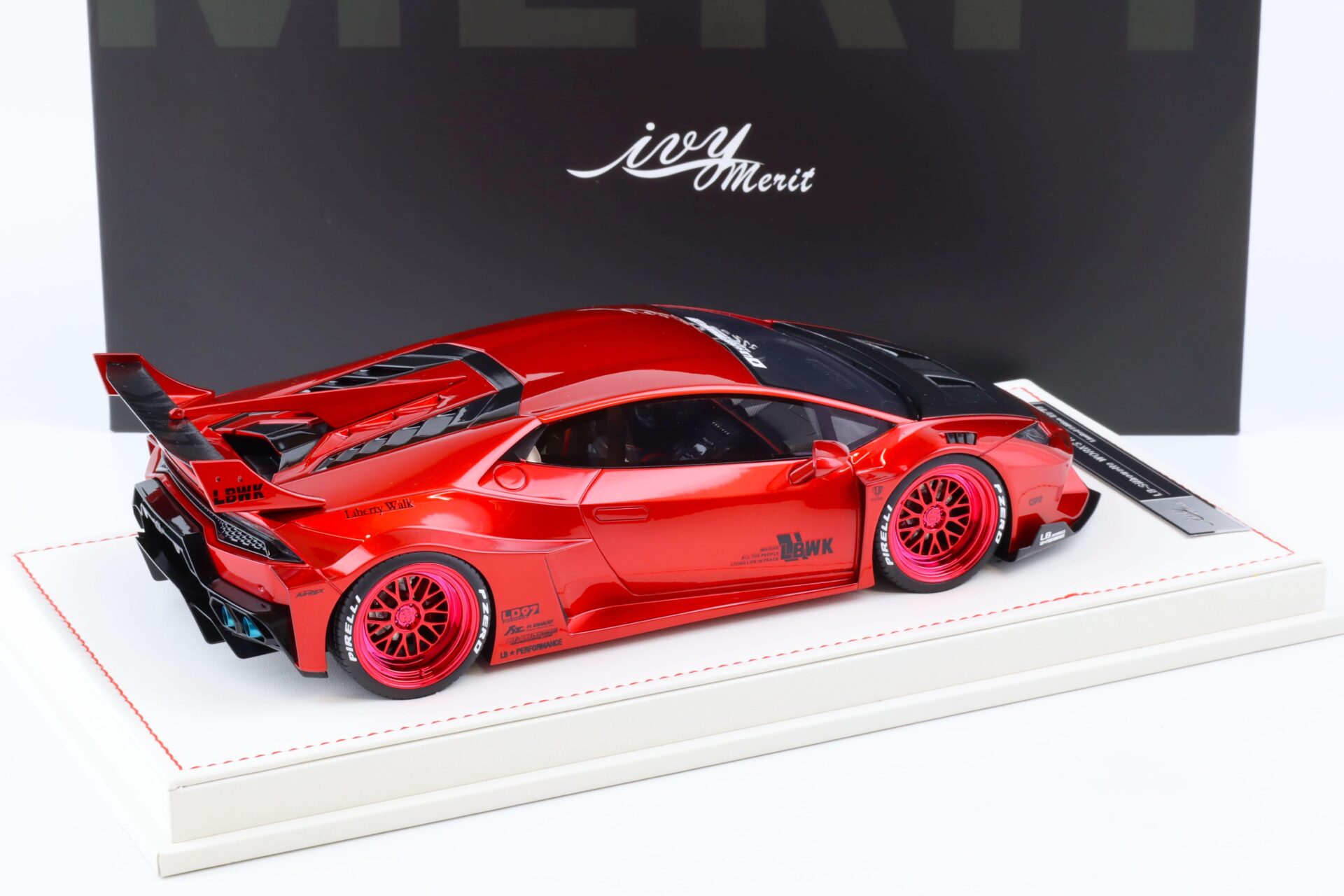 1:18 Ivy Model Merit Lamborghini Huracan GT LB Silhouette Works LBWK metallic red