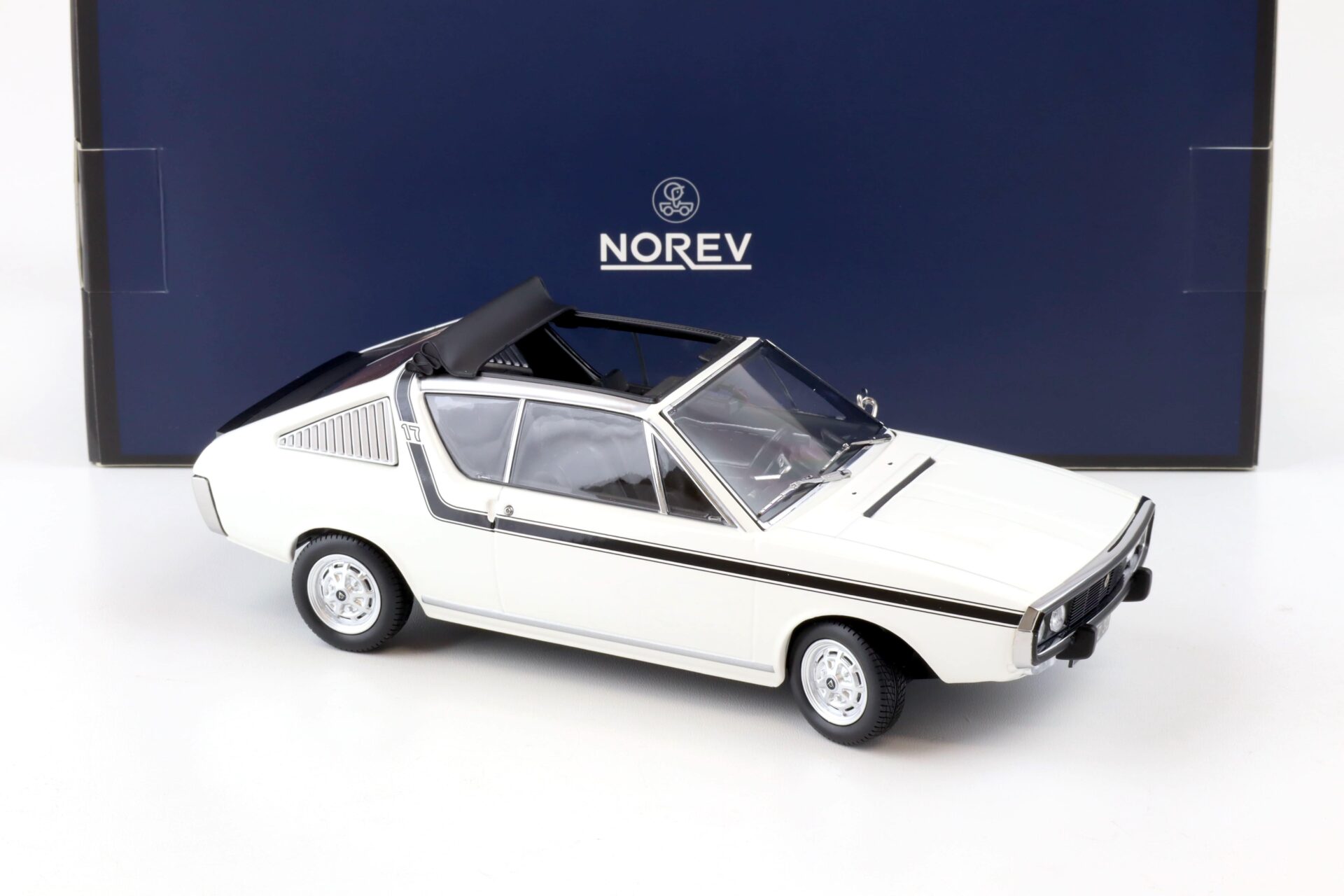1:18 Norev Renault 17 Gordini Recouvrable 1975 white & black deco - Limited 300 pcs.