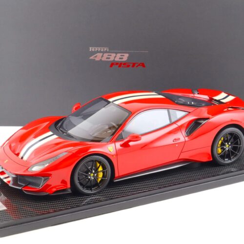 1:12 BBR Ferrari 488 Pista Rosso Corsa 322/ Argento-blue stripes - Limited 20 pcs.
